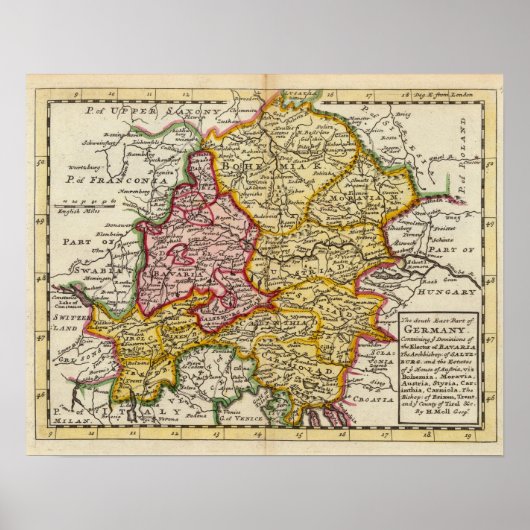 Der südöstliche Teil Deutschlands Poster (Vorne)