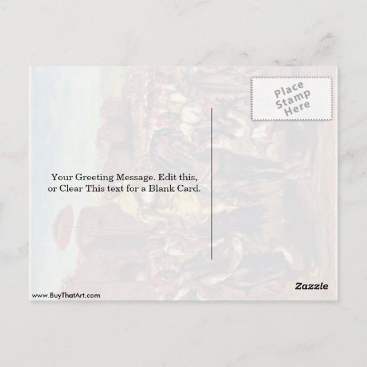 Der Sultan Marokko von Eugene Delacroix Postkarte (Rückseite)