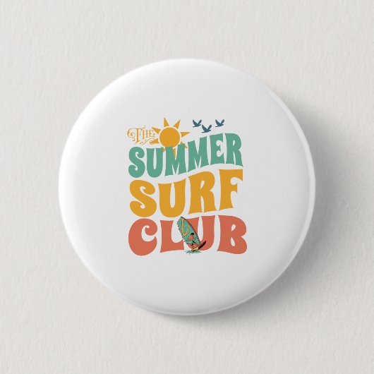 Der Summer Surf Club-Beach-Summer-Surf-Funny Button (Vorderseite)