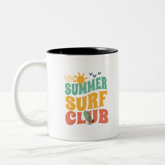 Der Summer Surf Club-Beach-Summer-Surf-Funny Zweifarbige Tasse (Links)