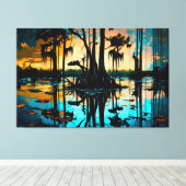 Der Sumpf, die Louisiana Art, Louisiana, New Orlea Leinwanddruck (Insitu (Holzboden))