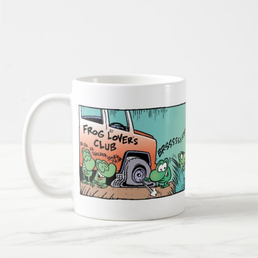 Der Sumpf-Frosch-Streich Kaffeetasse (Links)