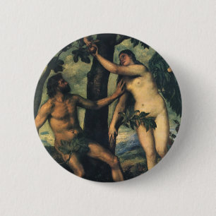 Der Sündenfall; Adam und Eva von Tizian Button