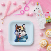 Der Super Husky Abenteurer Pappteller (Party)