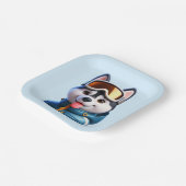 Der Super Husky Abenteurer Pappteller (Gewinkelt)