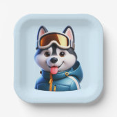 Der Super Husky Abenteurer Pappteller (Vorderseite)