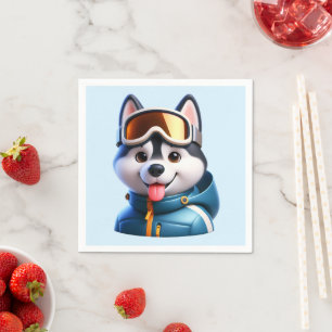 Der Super Husky Abenteurer Serviette