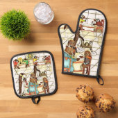 Der Suppen-Schlürfer 🥣 Ofenhandschuh & Topflappen-Set (Oben Unten)