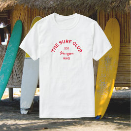 Der Surfclub Custom Red Wappen Surfer White T-Shirt