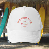 Der Surfclub Custom Red Wappen Surfer White Truckerkappe