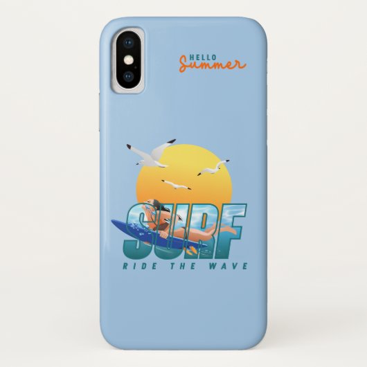 Der Surfer fährt die Welle | F Case-Mate iPhone Hülle (Rückseite)