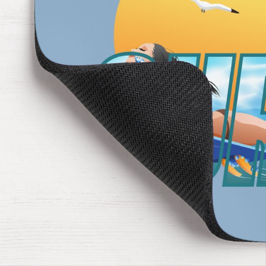 Der Surfer fährt die Welle | F Mousepad (Ecke)