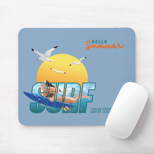 Der Surfer fährt die Welle | F Mousepad (Mit Mouse)