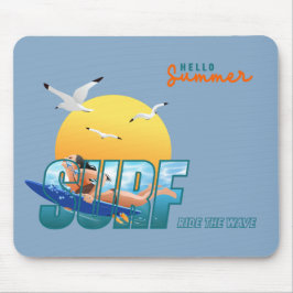 Der Surfer fährt die Welle | F Mousepad