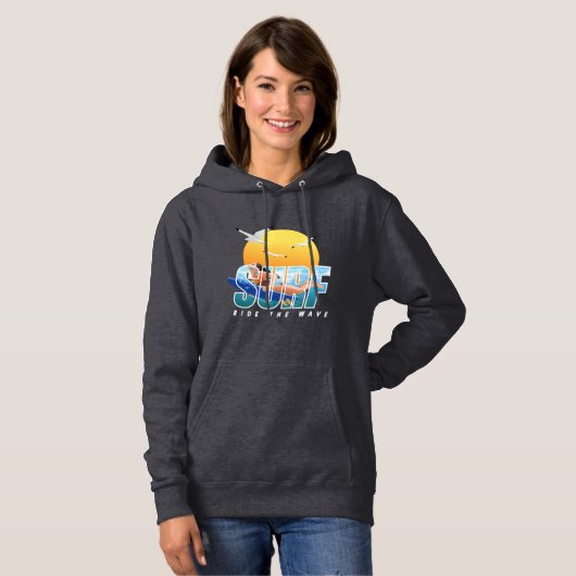 Der Surfer fährt die Welle | Frauen Hoodie (Vorne ganz)