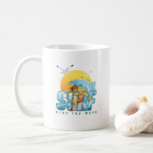 Der Surfer fährt die Welle (M) Klassische Tasse