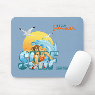Der Surfer fährt die Welle (M) Mousepad