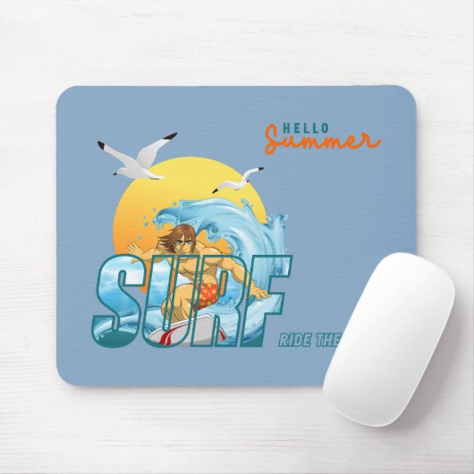 Der Surfer fährt die Welle | (M) Mousepad (Mit Mouse)