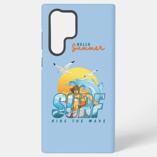 Der Surfer fährt die Welle | (M) Samsung Galaxy Hülle (Rückseite)