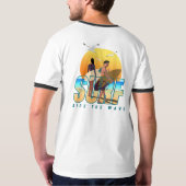 Der Surfer fährt die Welle | Männer Ringer T-Shirt (Rückseite)