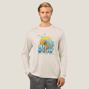 Der Surfer Reitet die Welle (1)   Herren Langarm Tri-Blend Shirt