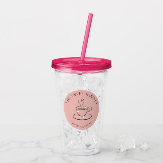 Der süße Barista-Akrylic-Tumbler Acryltrinkbecher (Rückseite Ice)