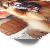 Der süße Deutsche Schäferhund mit einem hellen Läc Poster (Ecke)