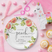 Der süße kleine Pfirsich ist auf dem Weg Babydusch Pappteller (Party)