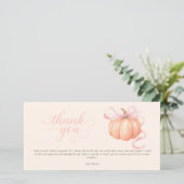 Der süße Kürbisknollenbogen ist auf dem Weg Dankeskarte (Stehend Vorderseite)