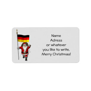 Der süße Weihnachtsmann mit Abtritt Deutschlands Adressaufkleber