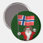 Der süße Weihnachtsmann mit Abtritt Norwegens Magnet (Vorderseite/Rückseite)