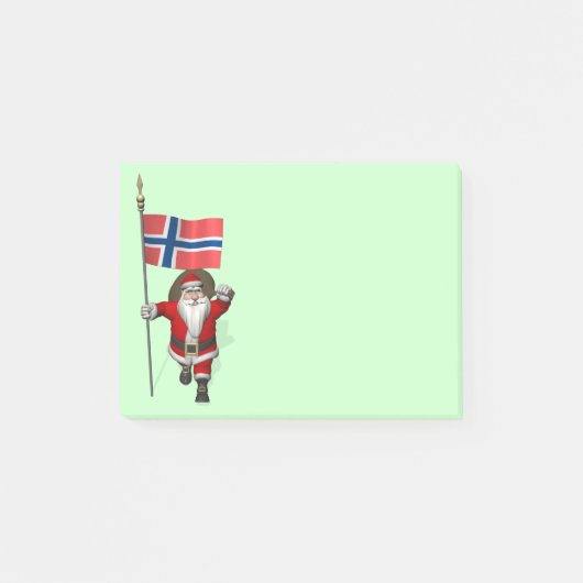 Der süße Weihnachtsmann mit Abtritt Norwegens Post-it Klebezettel (Vorderseite)