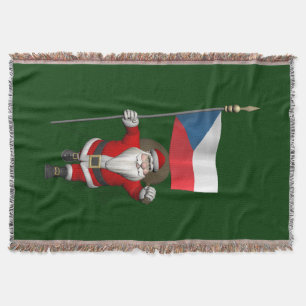 Der süße Weihnachtsmann mit der Flagge der Tschech Decke