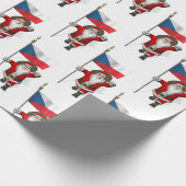 Der süße Weihnachtsmann mit der Flagge der Tschech Geschenkpapier (Ecke)