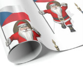 Der süße Weihnachtsmann mit der Flagge der Tschech Geschenkpapier (Rolleneckpunkt)