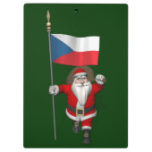 Der süße Weihnachtsmann mit der Flagge der Tschech Klemmbrett (Rückseite)