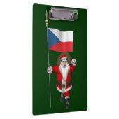 Der süße Weihnachtsmann mit der Flagge der Tschech Klemmbrett (Rechts)