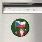 Der süße Weihnachtsmann mit der Flagge der Tschech Magnet (In Situ (Geschirrspüler))
