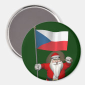 Der süße Weihnachtsmann mit der Flagge der Tschech Magnet (Vorderseite/Rückseite)