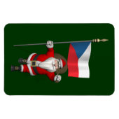 Der süße Weihnachtsmann mit der Flagge der Tschech Magnet (Horizontal)
