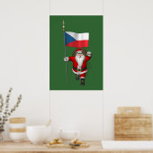 Der süße Weihnachtsmann mit der Flagge der Tschech Poster (Küche)