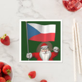 Der süße Weihnachtsmann mit der Flagge der Tschech Serviette (Beispiel)
