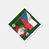 Der süße Weihnachtsmann mit der Flagge der Tschech Serviette (Ecke)