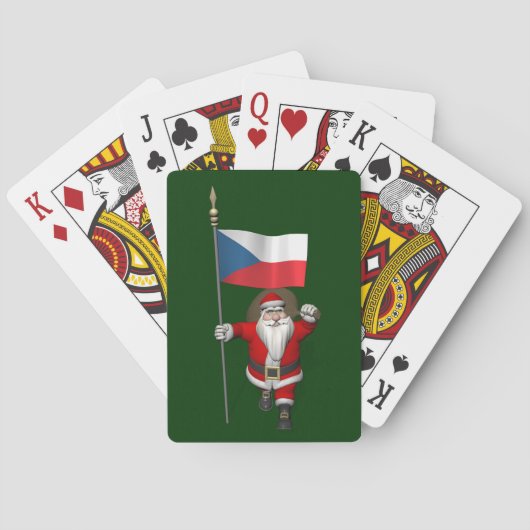 Der süße Weihnachtsmann mit der Flagge der Tschech Spielkarten (Rückseite)