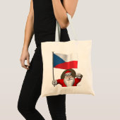 Der süße Weihnachtsmann mit der Flagge der Tschech Tragetasche (Vorderseite (Produkt))