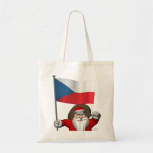 Der süße Weihnachtsmann mit der Flagge der Tschech Tragetasche