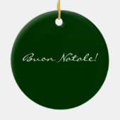 Der süße Weihnachtsmann mit der Flagge Italiens Keramik Ornament (Hinten)