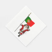 Der süße Weihnachtsmann mit der Flagge Portugals Serviette (Ecke)