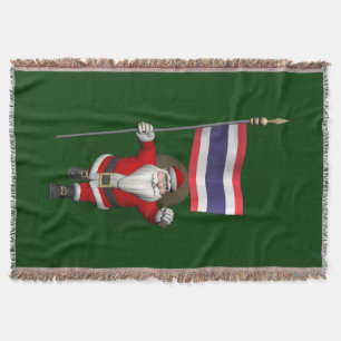 Der süße Weihnachtsmann mit der Flagge Thailands Decke