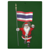Der süße Weihnachtsmann mit der Flagge Thailands Klemmbrett (Rückseite)